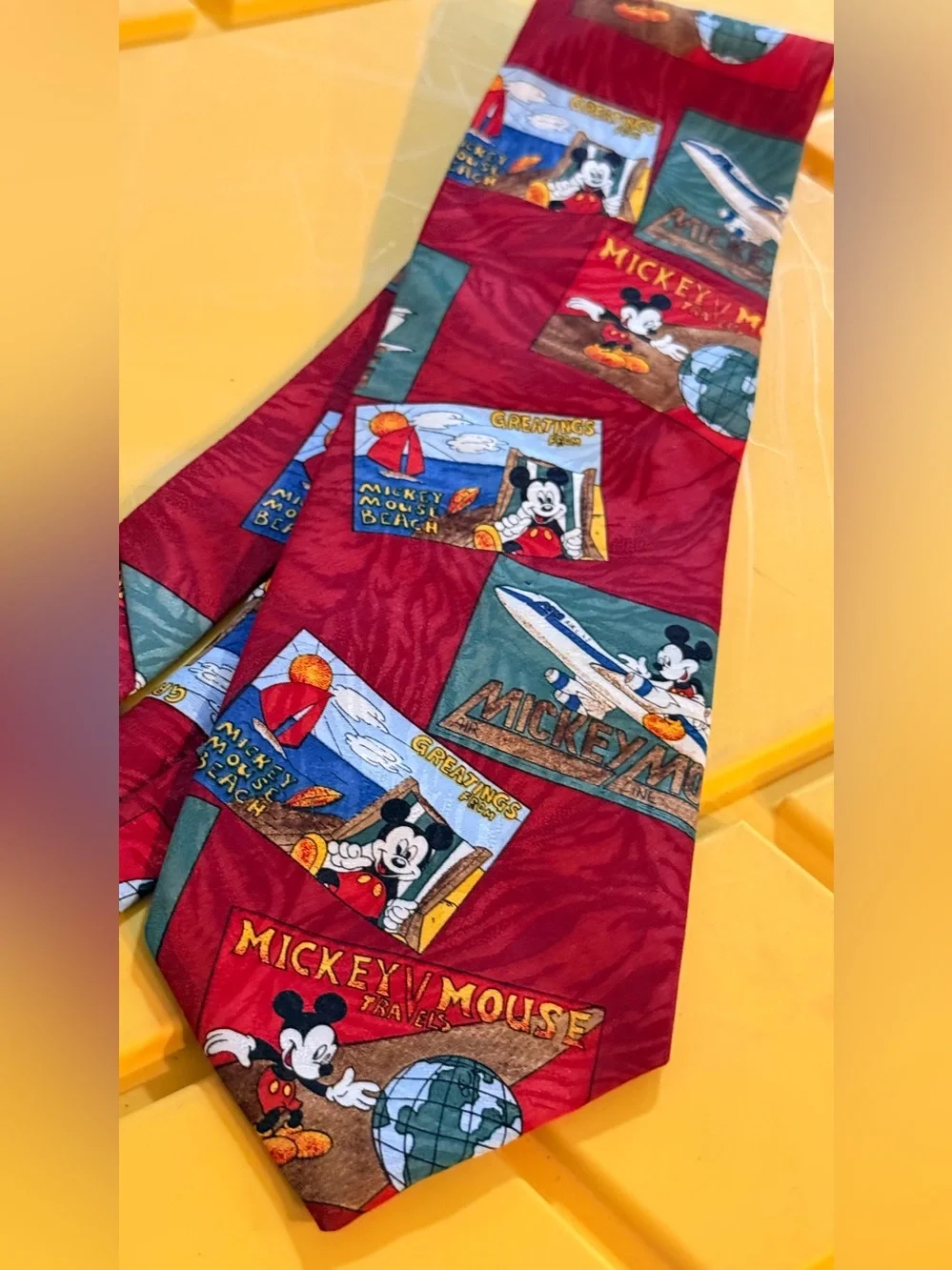 Mickey Mouse Beach Themed Men’s Tie, Travel Gift